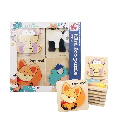 Leo & Friends Wooden Zoo Animal Puzzle Kit for Boys and Girls
