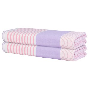 Unique Bargains Soft Light Weight Absorbent Quick Dry Cotton Bath Towels for Daily Use 2 Packs - 1 of 4