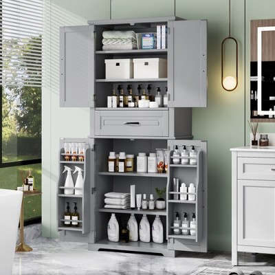 Large Bathroom Storage Cabinet with Multi-Functional Storage Space-Christopher Knight Home