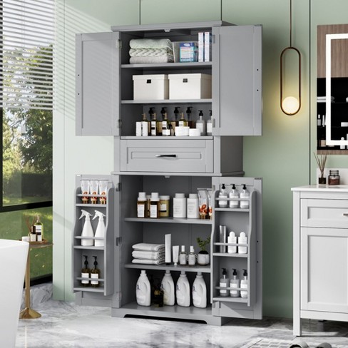 Large Bathroom Storage Cabinet With Multi-functional Storage Space ...