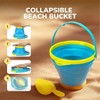 Collapsible Beach Bucket Toys with 3 Seashell Bags 3 Silicone Sand Buckets Shovels - Travel Beach Essentials for Fishing - 4 of 4