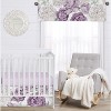 Sweet Jojo Designs Girl Window Valance Treatment 54in. Peony Floral Garden Purple Ivory and Green - image 3 of 4