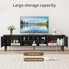TROPOW Wooden TV Cabinet for up to 75-Inch TVs, Black TV Stand, Storage Cabinet with Adjustable Hinges, Media Console Table, Bedroom, Office,Black - 4 of 4