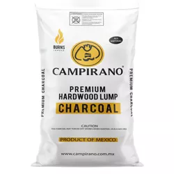 Campirano Premium All Natural Hardwood Bulk Black Lump Charcoal, Burns Longer and Hotter, Perfect for Smokers or Ceramic Grills, 40 Pound Bag