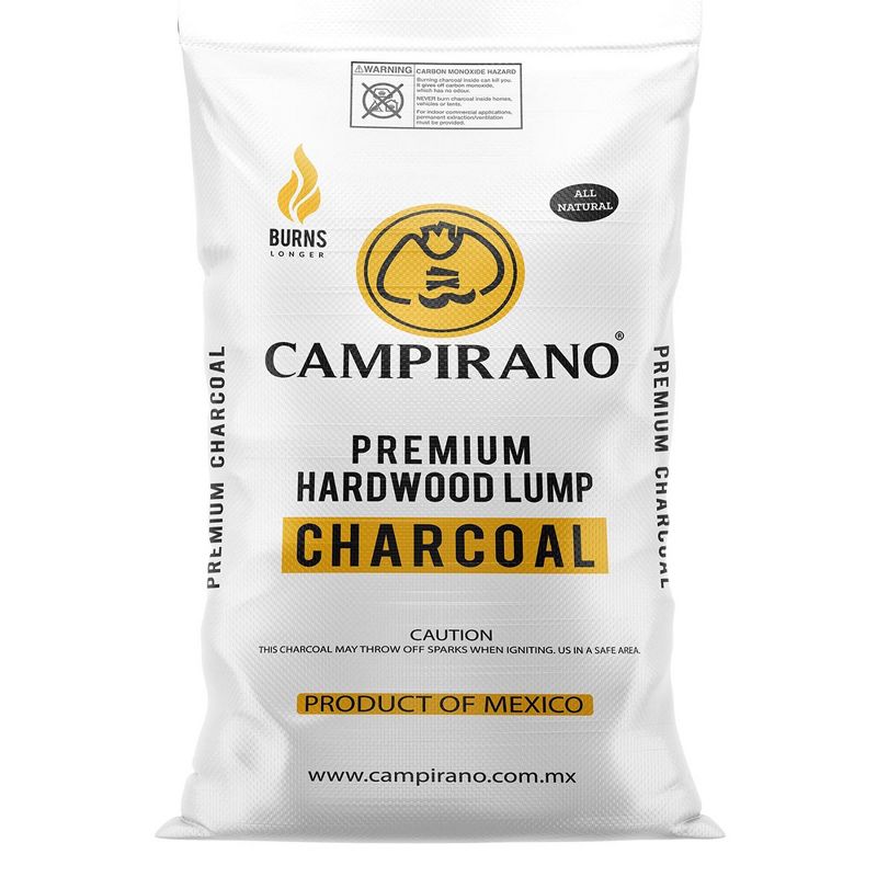 Campirano Premium All Natural Hardwood Bulk Black Lump Charcoal, Burns Longer and Hotter, Perfect for Smokers or Ceramic Grills, 40 Pound Bag (3 Pack), 2 of 6