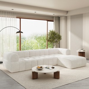 122" Modern L-Shaped Sectional Sofa with Chaise Lounge and High-Density Foam,2-Piece Couch for Living Room-Baofuwish - 1 of 4