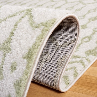 Ivory and Sage 6' x 9' Hand-knotted Synthetic Oriental Rug