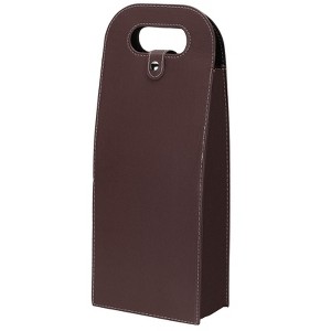 Unique Bargains Foldable Reusable Leather Wine Gift Bags for Picnic Party - 1 of 4