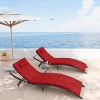 ALAULM Patio Chaise Lounge Set 3 Pieces Outdoor Lounge Chair,Rattan Reclining Chair Adjustable Backrest - 2 of 4