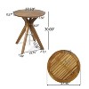 Christopher Knight Home Genois Outdoor Acacia Wood 3 Piece Bistro Set with Water Resistant Cushion - 3 of 4