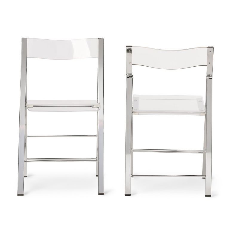 Set of 2 Acrylic Foldable Chairs Clear - Baxton Studio, 5 of 6