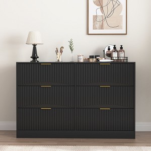 Sapphtopaz Modern Dresser with Drawers, Chest of Drawers with Wavy Patterns & Gold Handle for Entryway Versatile Drawer Organizer for Bedroom - 1 of 4