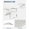 3-Piece Folding Adirondack Chairs Set of 2 with Side Table, HDPE Plastic Outdoor Chairs with Wood Texture - 4 of 4