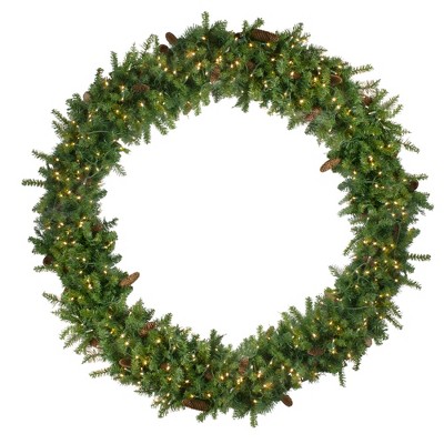 Northlight Pre-Lit Dakota Pine Artificial Christmas Wreath - 72-Inch, Warm White LED Lights