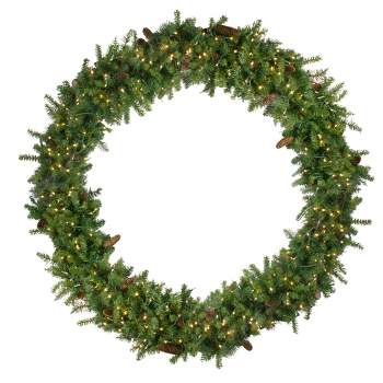 Northlight Pre-Lit  Pine Artificial Christmas Wreath, 72-Inch, Warm White LED Lights