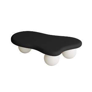GDFStudio Dominic 40" Cloud Shaped Wood Top Coffee Table with Ball Plastic Legs - 1 of 4