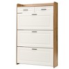 QingMoon Narrow Modern Shoe Cabinet, with 2 Slide Drawers & 3 Flip Drawers, Open Top, Entryway/Hallway Storage Organizer for Apartment, Living Room - 2 of 4