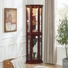 Ridstar 69.75 in. H Corner Curio Cabinet with Adjustable Tempered Glass Shelves For Entryway, Living Room & Bedroom-Red - 3 of 4
