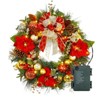 30 Inch Christmas Wreath - PVC Base, PE Plastic Leaves, Iron Wreath Frame, Warm White Lights, and Eight Function Lights - 4 of 4