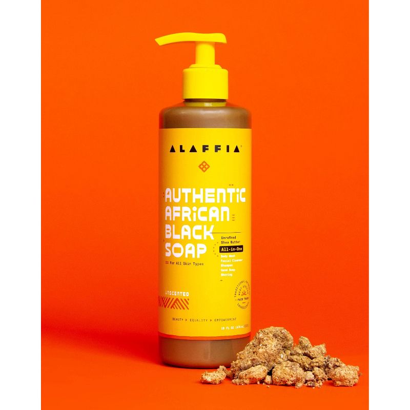 Alaffia Authentic All-in-One African Black Soap - Unscented - 16 fl oz, 5 of 8