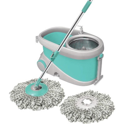 Spotzero Mop and Bucket with Wringer Set for Home, 360º Spin Mop and Bucket System with Microﬁber Technology, Height Adjustable Handle,