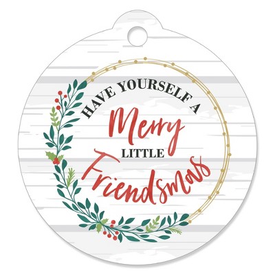 Big Dot of Happiness Rustic Merry Friendsmas - Friends Christmas Party Favor Gift Tags (Set of 20)