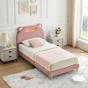 Whizmax Twin Bed Frame Upholstered Platform with LED Lights and Headboard, Strong Wooden Slats Support, No Box Spring Needed, Easy Assembly,Noise-Free - 3 of 4