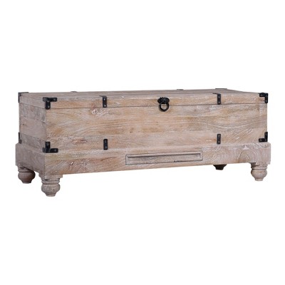 Maven Lane Nerio Handmade Heritage Wooden Storage Bench in Distressed Finish