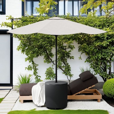 BENCMATE Umbrella Bases Versatile Patio and Garden Table Stand, All Weather Useful to Enjoy Outdoor Time with Family, Black, 14.8"*14.8"*16.7"