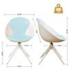 Swivel Accent Chair - 360° PU Leather Modern Desk Chair, Ergonomic Round Back Vanity Stool for Living Room, Bedroom - 4 of 4