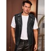 INSPIRE CHIC Men's Motorcycle Zipper Punk Sleeveless Faux Leather Jacket Vest - 2 of 4