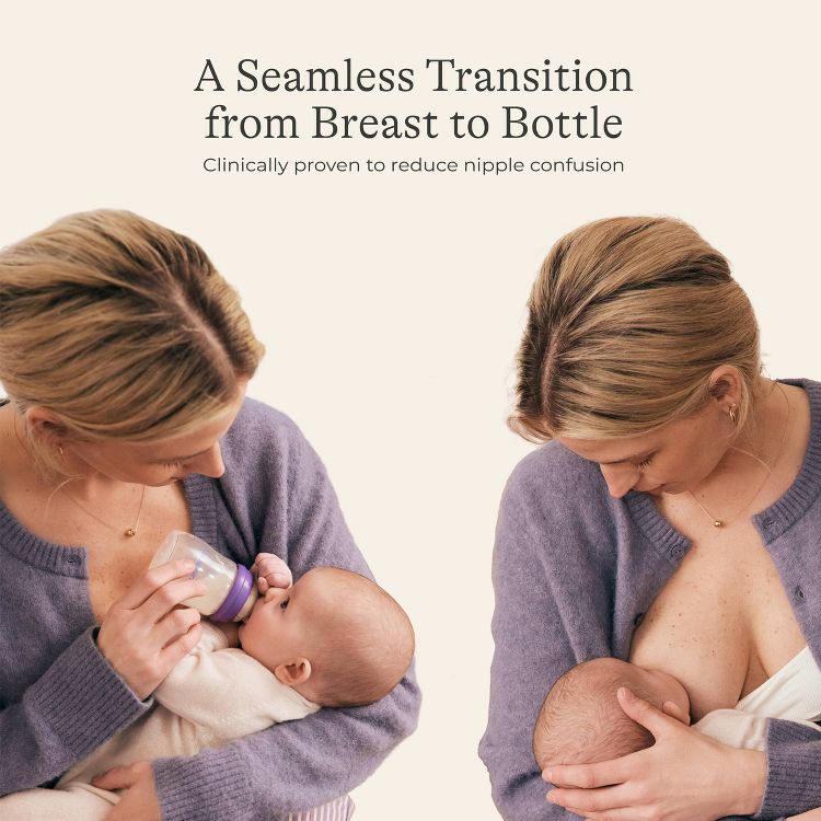 Lansinoh Anti-Colic Baby Bottles for Breastfeeding Babies, Formula Feeding, Breast Milk Storage - Slow Flow Nipples (Size 2S) - 5oz/3pk, 6 of 8