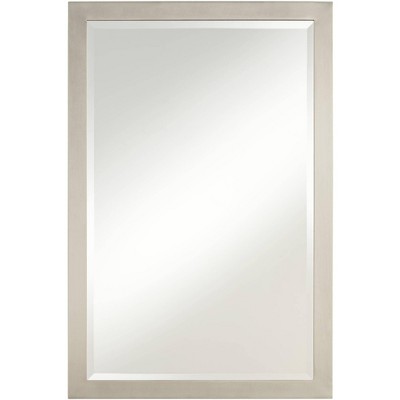 Possini Euro Design Metzeo 33" x 22" Brushed Nickel Wall Mirror