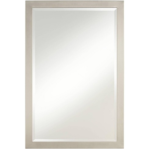 Possini Euro Design Rectangular Vanity, Polished Nickel Rectangular Bathroom Mirror