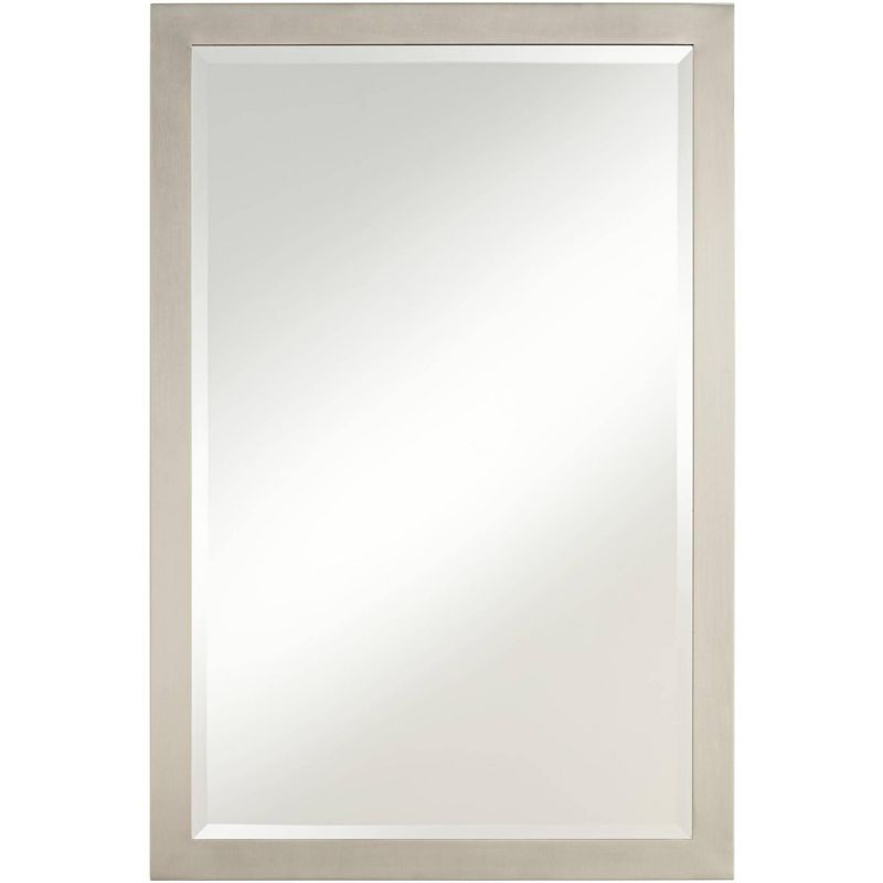 Possini Euro Design Metzeo Rectangular Vanity Wall Mirror Modern Beveled Glass Brushed Nickel Metal Frame 33" Wide for Bathroom Bedroom Home Entryway, 1 of 10