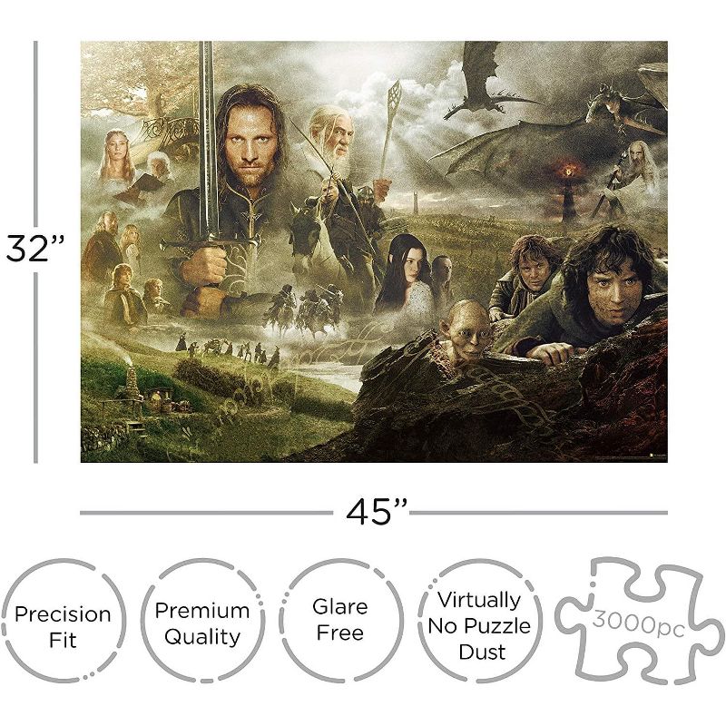 Aquarius Puzzles The Lord of the Rings Saga 3000 Piece Jigsaw Puzzle, 2 of 5