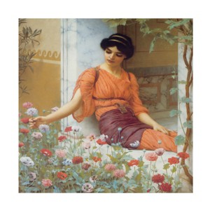 Canvas Wall Art - Masters Collection 'Summer Flowers John William Godward' Wall Art for Living Room, Bedroom, or Office Décor by Trademark Fine Art - - 1 of 4