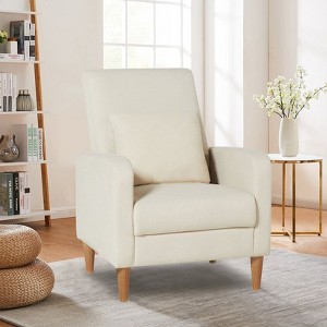 Modern Upholstered Accent Chair  | COLAMY | Beige - 1 of 4