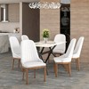 LeisureMod Modern Dining Chair Upholstered Leather with Rubberwood Legs Verisma Series - 2 of 4