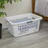 Racxily (4 Pack)2 Bushel Large Plastic Laundry Basket with 4 Comfort Grip Handles, White - 3 of 4