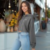 Dalix Salty Embroidery Fleece Hoodie Cropped Long Sleeve Drawstring Fall Spring Womens - 4 of 4