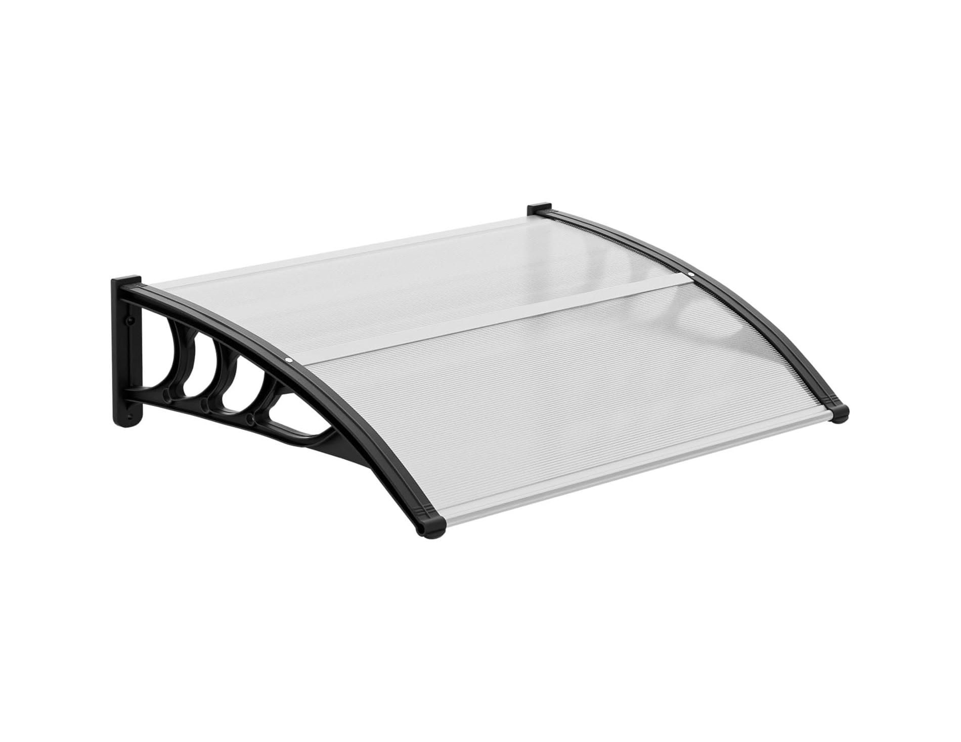VINGLI Window Awning Door Canopy Exterior, 30" x 40" Awnings for Doors Polycarbonate Cover Patio Door Awning Rain Snow (Clear Board & Black Bracket)