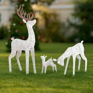 Karl Home 3Pcs 5FT White LED Reindeer Family Christmas Decoration - 1 of 1