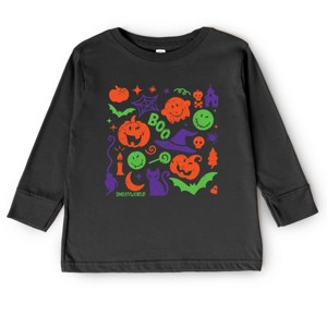 SmileyWorld Halloween Silhouette - Toddler Long Sleeve Graphic Tee and Youth Long Sleeve Graphic T-Shirt - 1 of 3