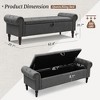 Arceso Storage Bench,50” Queen Linen Tufted Button End of Bed Bench, Upholstered Bedroom Bench,Ottoman Bench for End of Bed Living Room, Entryway - 2 of 4