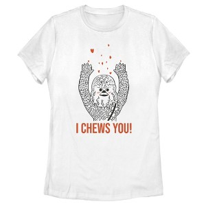 Women's Star Wars Chewbacca I Chews You T-Shirt - 1 of 4