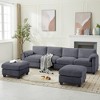 Hyleory 115" Corduroy Modular Sectional Sofa with two ottomans, U Shaped Couch,4 Seater Corner Sofa for Living Room, Office, Spacious Space - 3 of 4