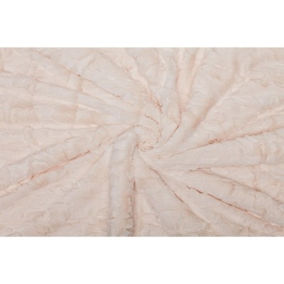 Ivory Faux Fur and Sherpa Reversible Throw Blanket 50" x 65"