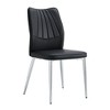 AZL1 Life Concept Accent Chairs Four Black Dining Chairs, Modern Chairs from the Middle Ages, PU Material, Silver Metal Leg, Black, 16.9"*17.9"*34.3" - 2 of 4