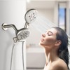 Cobbe 2-Handle Tub and Shower Faucet Set with 5 Settings Dual 2 in 1 Showerhead Tub Spout and 59-Inch Hose Wall Mount Shower System Brushed Nickel - 4 of 4
